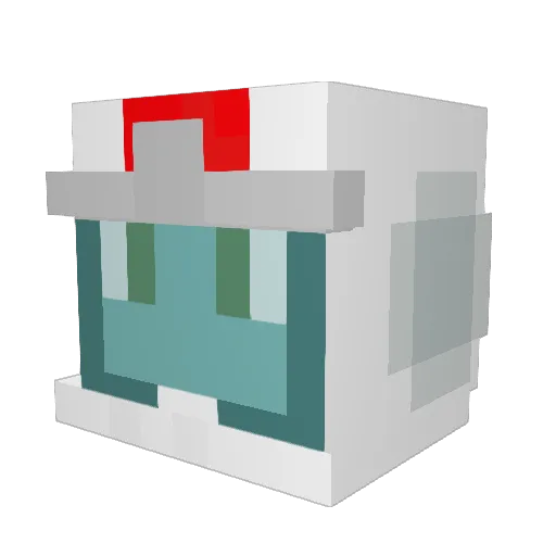 RX_93_V Minecraft avatar head, 3D render