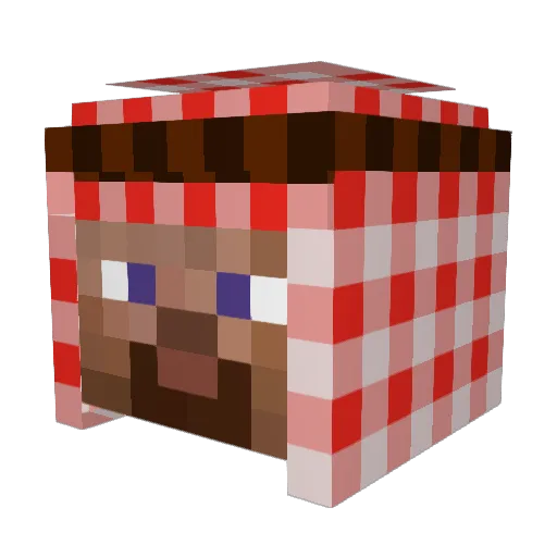 RYB35 Minecraft avatar head, 3D render