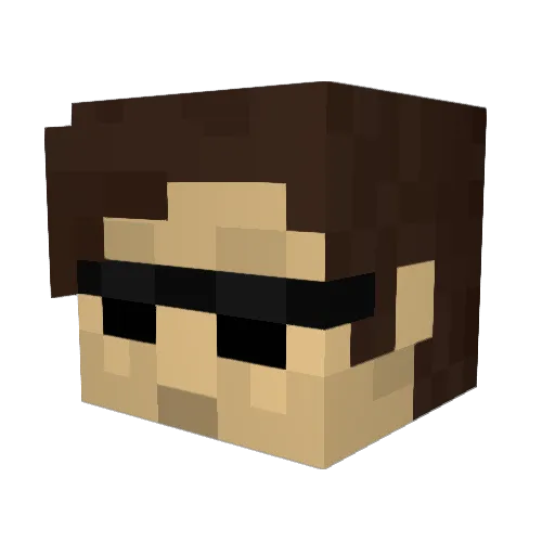 RYNO0 Minecraft avatar head, 3D render