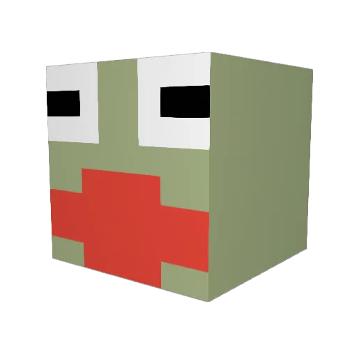 RYOKO1948 Minecraft avatar head, 3D render