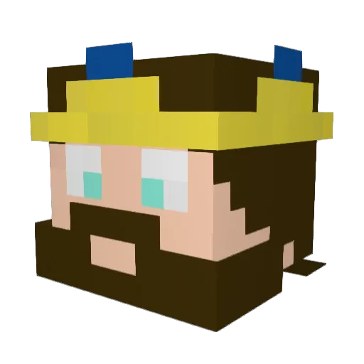 RYRstudios Minecraft avatar head, 3D render