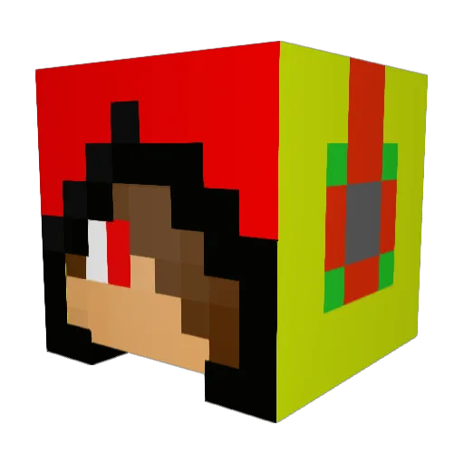 RYU0718 Minecraft avatar head, 3D render