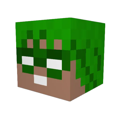 RZRubix Minecraft avatar head, 3D render