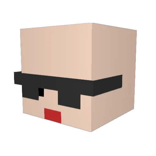 RZ_CAT Minecraft avatar head, 3D render