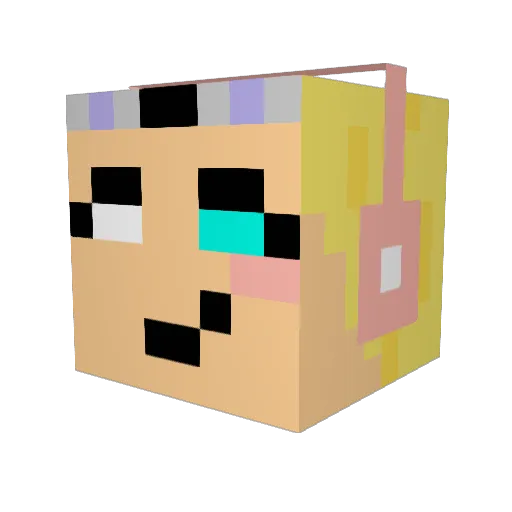 R_Cat Minecraft avatar head, 3D render