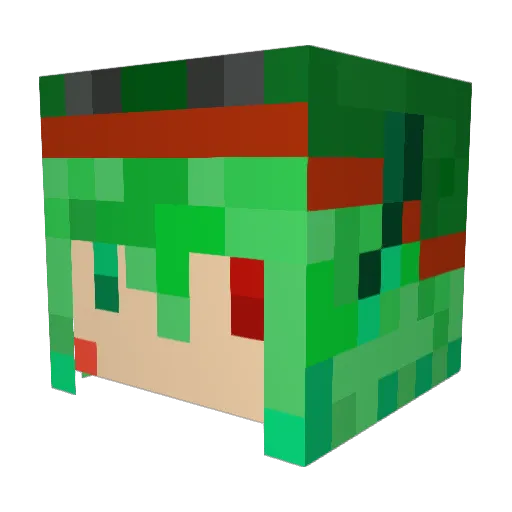 R_Ryuzaki Minecraft avatar head, 3D render
