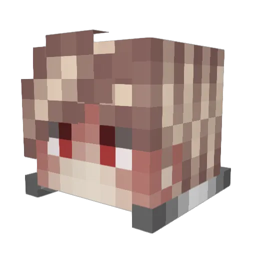 R_UBY Minecraft avatar head, 3D render