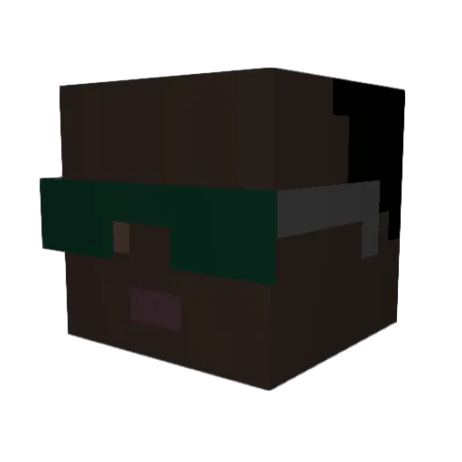 R_everse Minecraft avatar head, 3D render