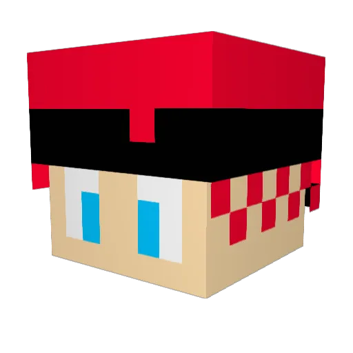 R_xu Minecraft avatar head, 3D render