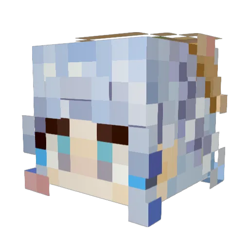 Ra14 Minecraft avatar head, 3D render