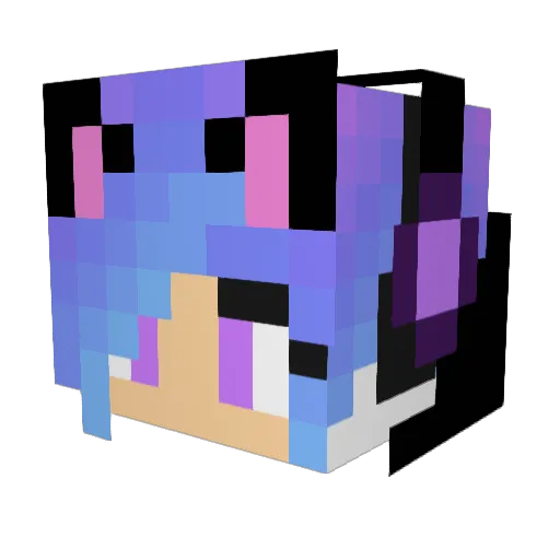 Ra1nbowdog Minecraft avatar head, 3D render