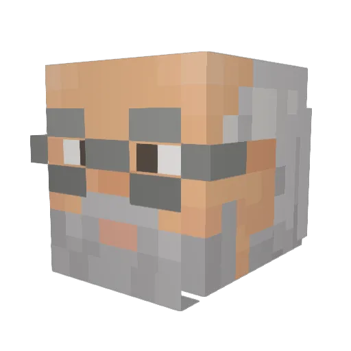 Ra8Dar Minecraft avatar head, 3D render