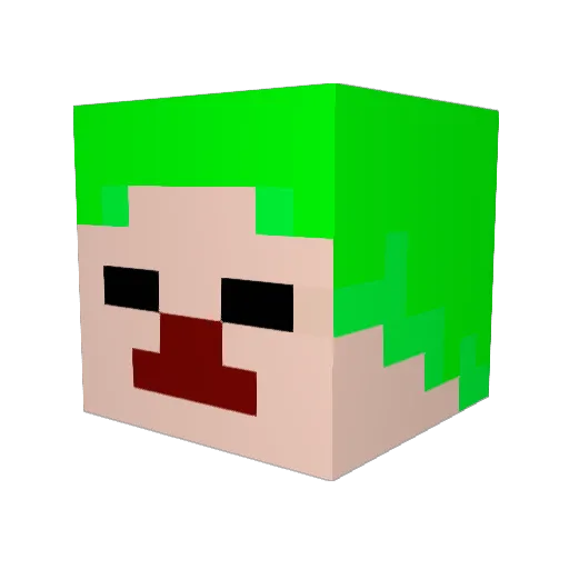 RaGeQuitTTV Minecraft avatar head, 3D render