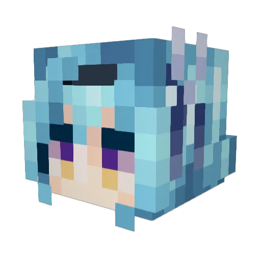 RaKJC Minecraft avatar head, 3D render