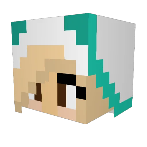 RaKyNa Minecraft avatar head, 3D render