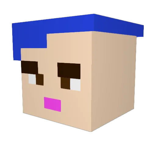 RaPhy1O Minecraft avatar head, 3D render