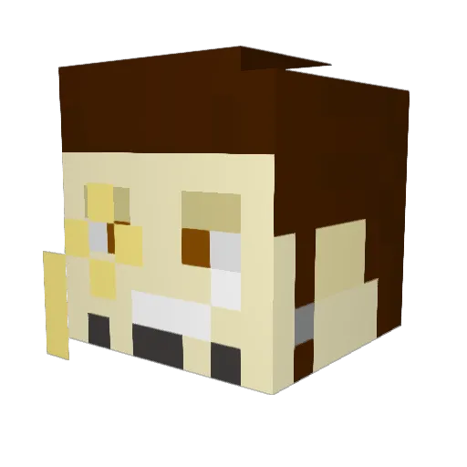 RaPlaysGames Minecraft avatar head, 3D render