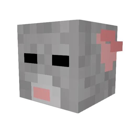 RaTttatouille Minecraft avatar head, 3D render