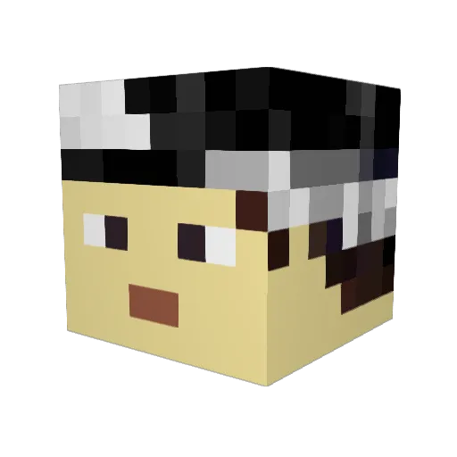 Raaaab Minecraft avatar head, 3D render