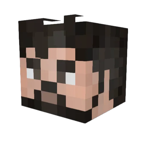 Raagar Minecraft avatar head, 3D render