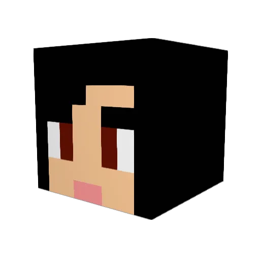 Raaiinbow Minecraft avatar head, 3D render