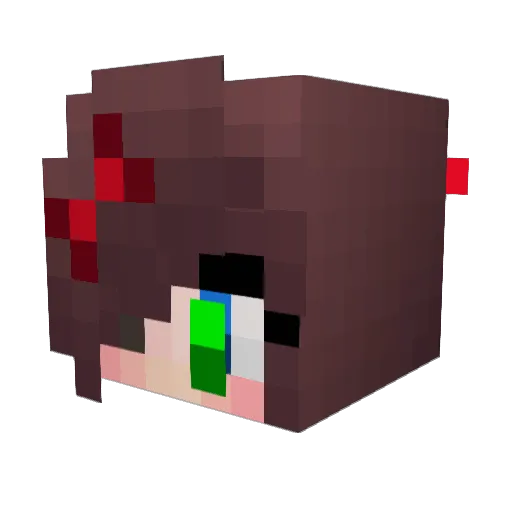 Raaka Minecraft avatar head, 3D render