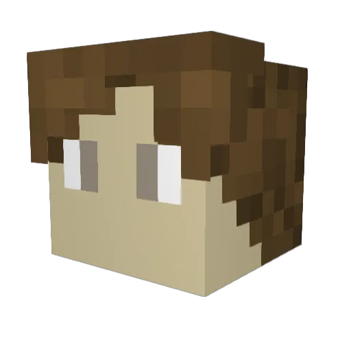 RaamNnoodles Minecraft avatar head, 3D render