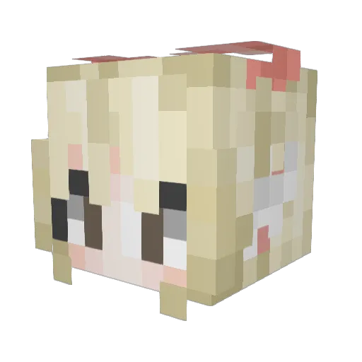 Raarent Minecraft avatar head, 3D render