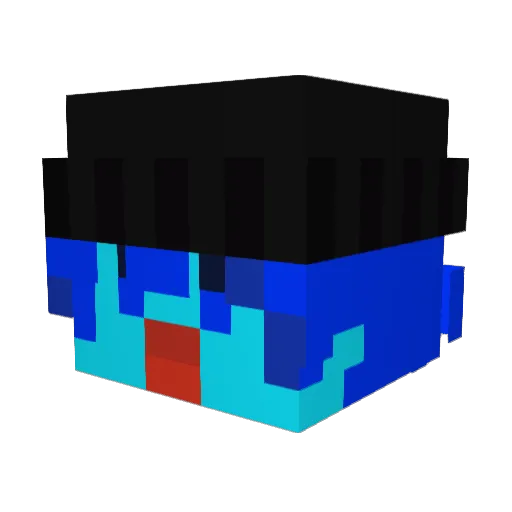 Raarza Minecraft avatar head, 3D render