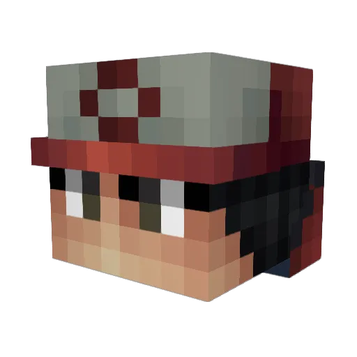 Raavoqx Minecraft avatar head, 3D render