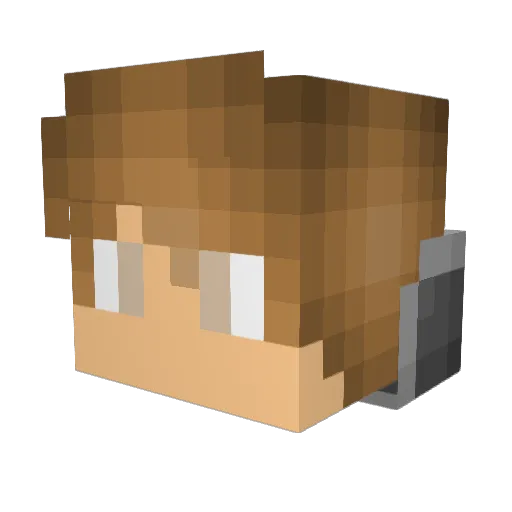 RabF Minecraft avatar head, 3D render