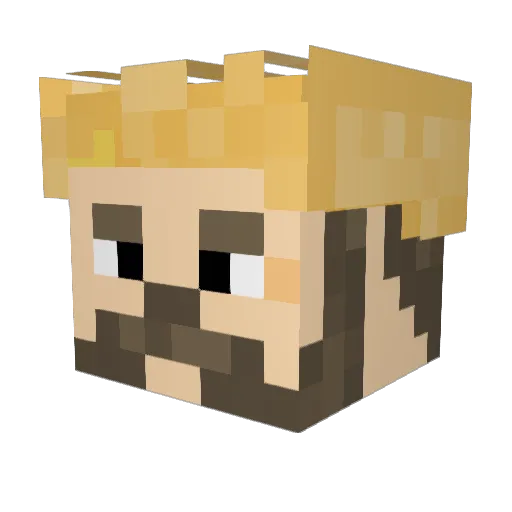 Rabadac Minecraft avatar head, 3D render