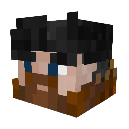 RabanTheMiner Minecraft avatar head, 3D render