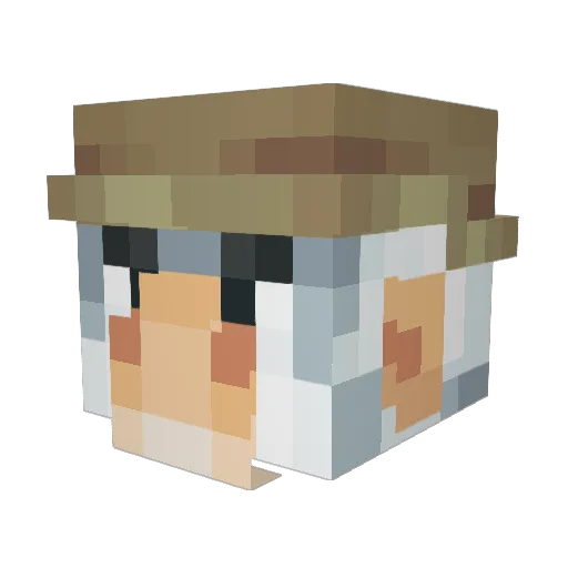 Rabb1t_mills Minecraft avatar head, 3D render