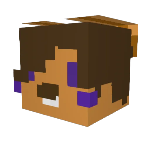 Rabb1tch Minecraft avatar head, 3D render