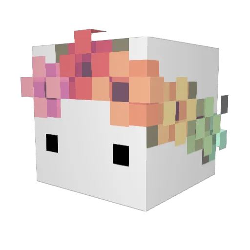 Rabbiax Minecraft avatar head, 3D render