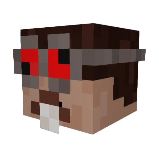 Rabbion Minecraft avatar head, 3D render