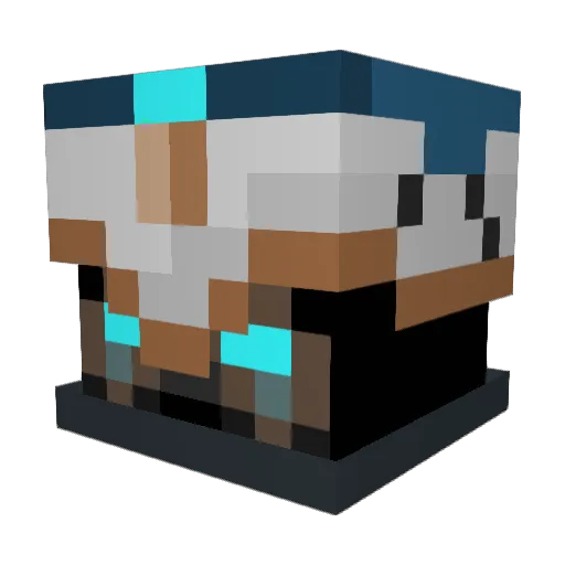 RabbitBack Minecraft avatar head, 3D render