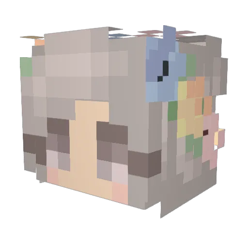 Rabbit_001 Minecraft avatar head, 3D render