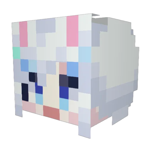 Rabbit_bin Minecraft avatar head, 3D render