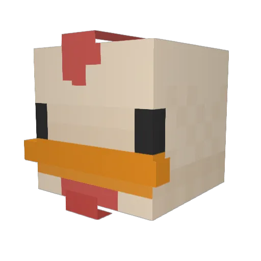 Rabbo Minecraft avatar head, 3D render