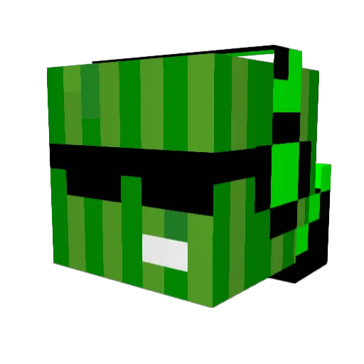RabidRockMelon Minecraft avatar head, 3D render
