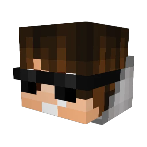 RabidScholar Minecraft avatar head, 3D render