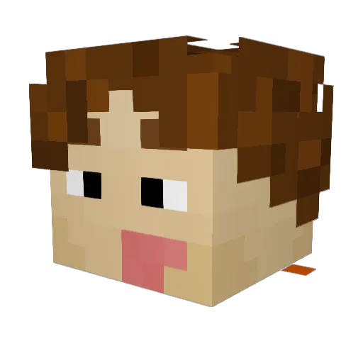 Rabnutt Minecraft avatar head, 3D render