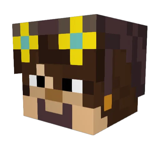 Rabogi Minecraft avatar head, 3D render