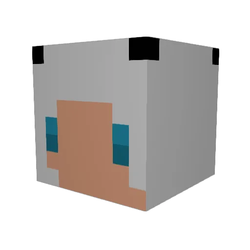 Rabuka Minecraft avatar head, 3D render