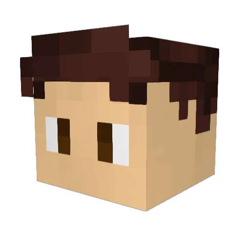 Rac7ng Minecraft avatar head, 3D render