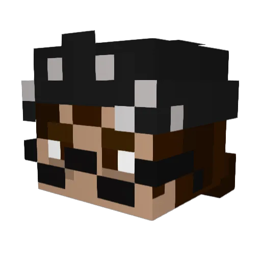 RaccSLZ Minecraft avatar head, 3D render