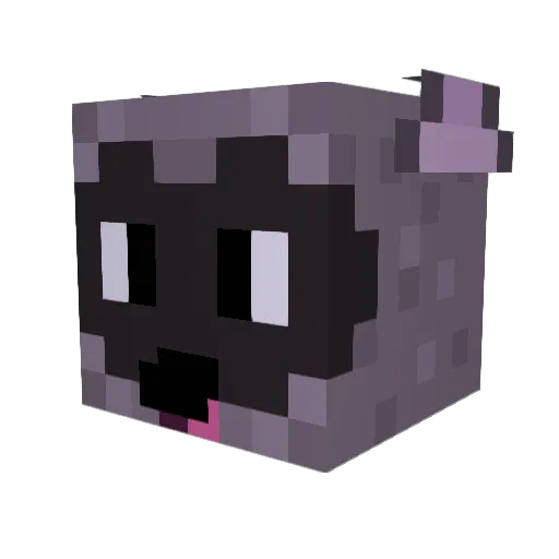 Raccmon Minecraft avatar head, 3D render
