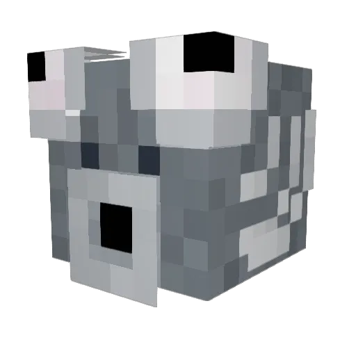 Raccspoon Minecraft avatar head, 3D render